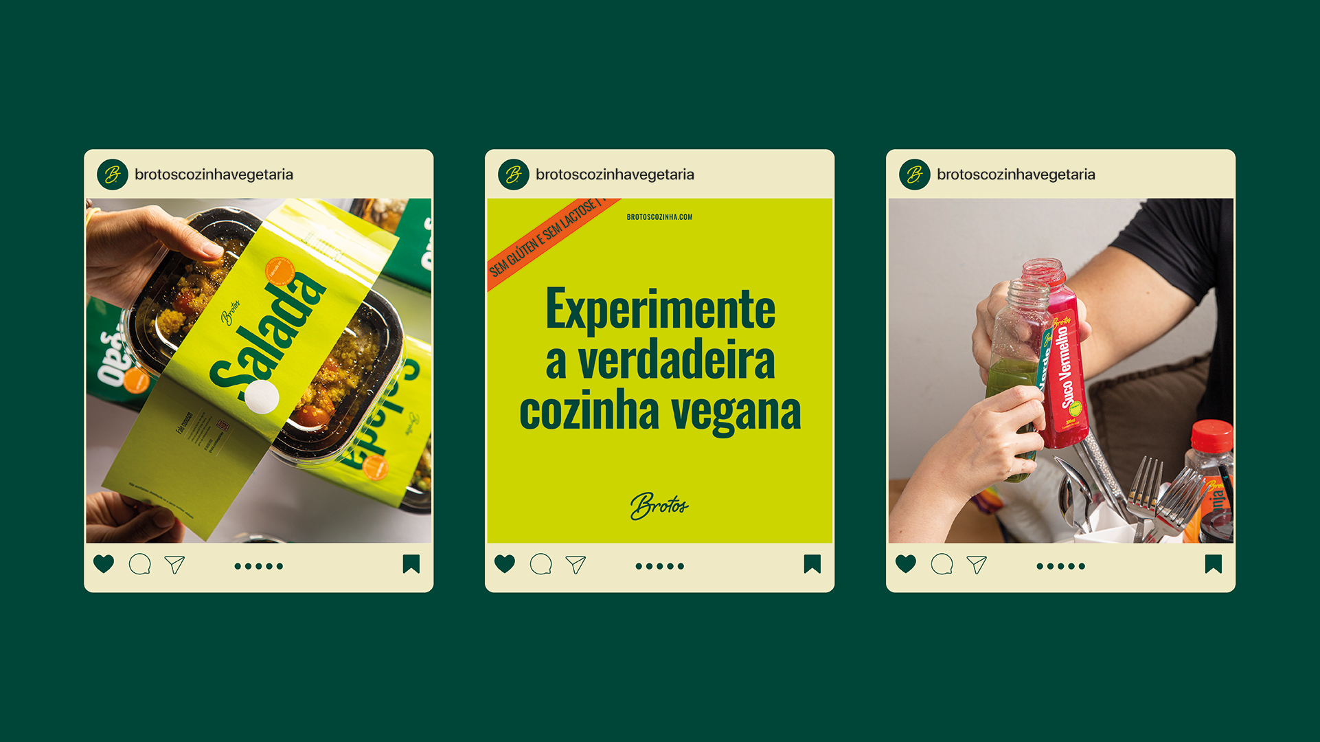 Social Media Brotos Cozinha Vegetariana Marca e Embalagem Design Léo Tavares Belém Pará