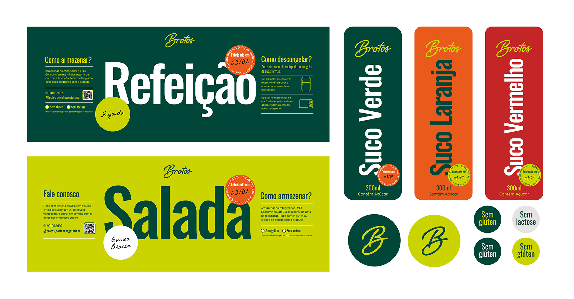 rótulosBrotos Cozinha Vegetariana Marca e Embalagem Design Léo Tavares Belém Pará